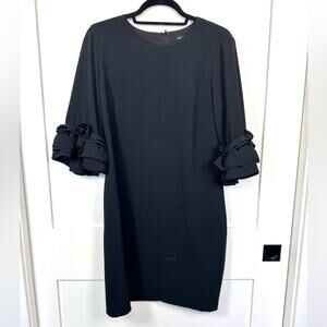 Club Monaco Black Ruffle Sleeve Woolfa Mini Event Dress Size 8 NWT